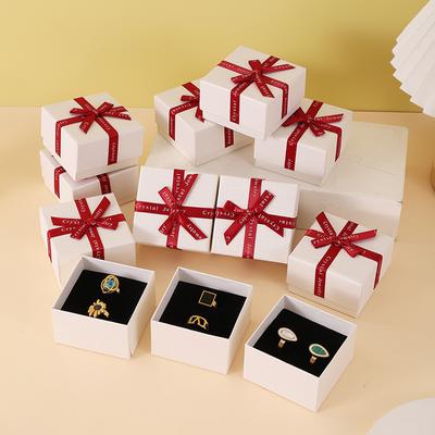 12pcs Bowknot Cardboard Jewelry Set Gift Box Ring Necklace Bracelets Earring Gift Packaging Boxes With Sponge Inside Rectangle