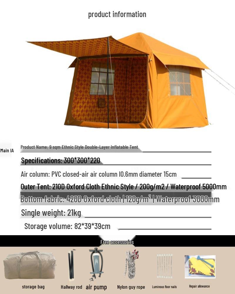 Automatic Windproof & Rainproof Inflatable Multi-Person Camping Tent