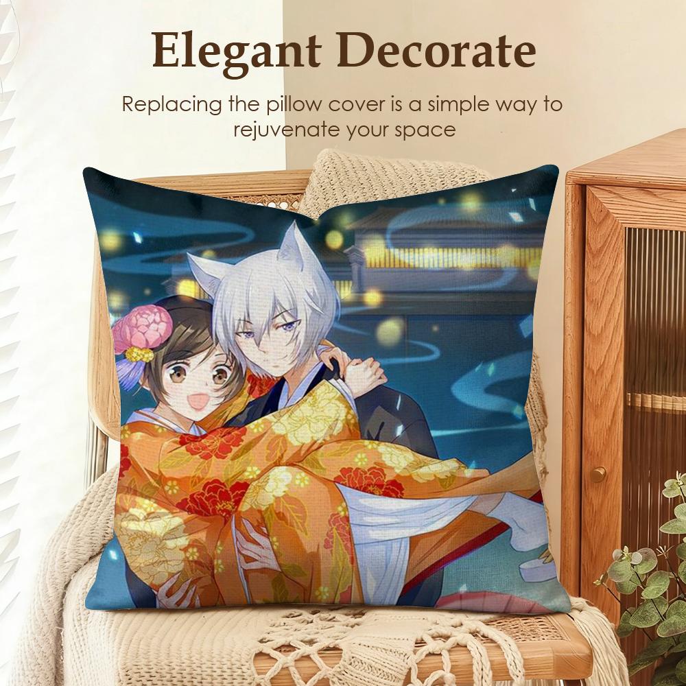 KKamisama HajimemashitaS Cushion Cover Natural Linen Organic Fabric DoubleSided Printing Sofa Home Decor Gift Pillow Case