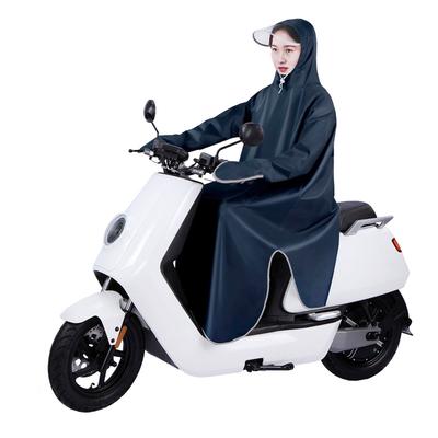 Electric Bike Raincoat Enlarged Protection Oxford Cloth Adults Sleeve Rain Poncho for Cycling Navy