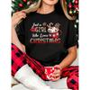 Christmas-Themed Women'S Basic Round Neck T-Shirt with The Print "Just A Who Loves CHRISTMAS" for Holiday Parties and Festive Gifts