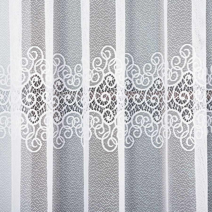 VIOLETTA - Ready-made jacquard curtain with a straight hem - 200x250 cm - white