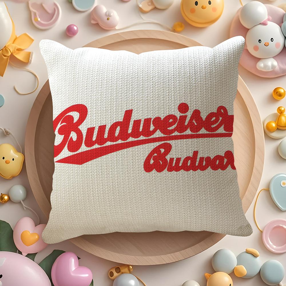 BBudweiser Budvar Brewery Pillow Case Pattern Printed Pillowcase for Living Room Sofa Cushion Cover  Bedroom Decor