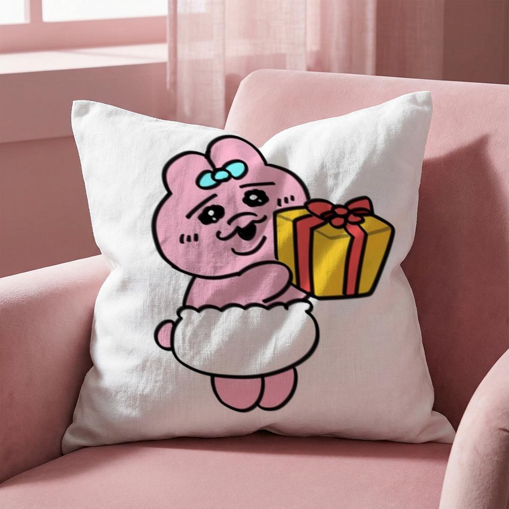 Kawaii O-Opanchu Usag Cushion Cover Multi-Scene Pillow Cover for Home & Car - Reversible, Soft & Durable for Daily Use