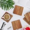 36 Pieces Unfinished Wood Coasters, 4 Inch Square -Wooden Coasters for Crafts with Non-Slip Silicon