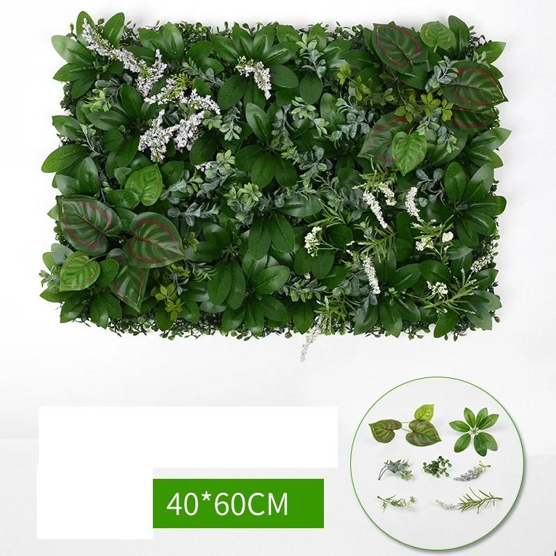 Lobby Decoration Artificial Wealth Leaves Jungle Green Plants Walls DIY Wedding 40 * 60cm Plastic Simulation Plant Wall
