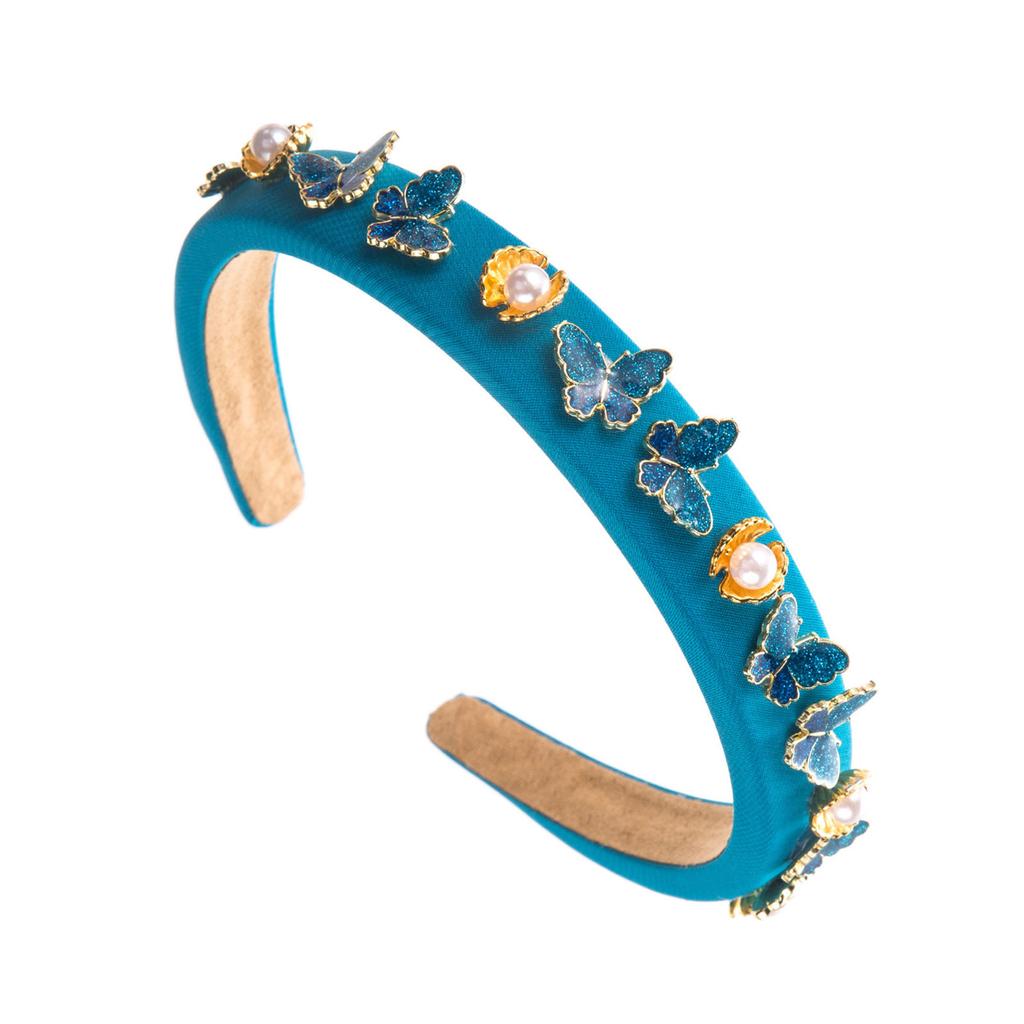 Elegant HighSkull Hairband Butterfly Studded Headband French Style Hairhoop for Female Hair Styling Ornaments Girl Gift