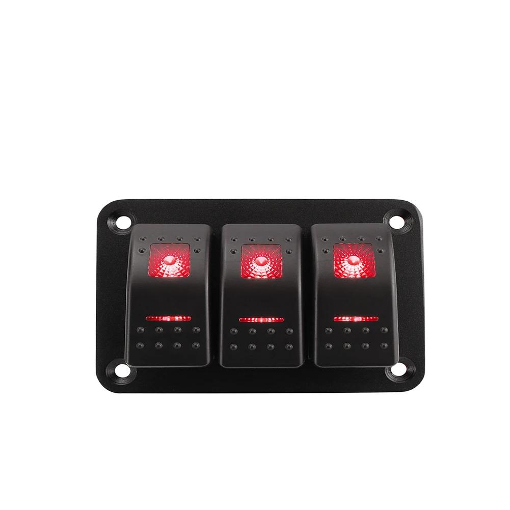Universal Marine Boat 2/3/4/5/6/ 8 Group Rocker Switch Panel 5-pin Switches for 12V/24V Cars Trailers Red Green Indicator Light