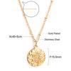 Vintage Oval Sun Pendant Necklace Fashionable Versatile Choker Chain