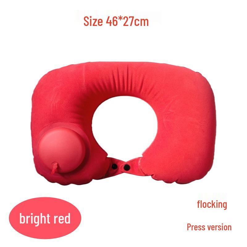 Portable U-shaped Neck Support Pillow - Foldable, Inflatable for Travel and Office Naps