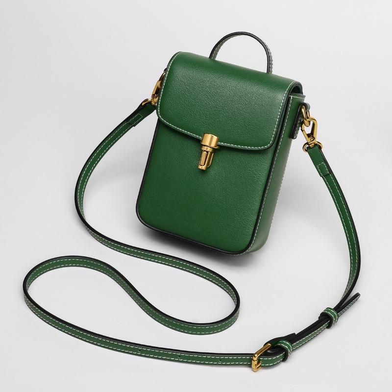 Leather Mobile Phone Bag Women's Versatile New Trendy Mini Shoulder Bag Crossbody Bag Vertical Small Bag Autumn Bag