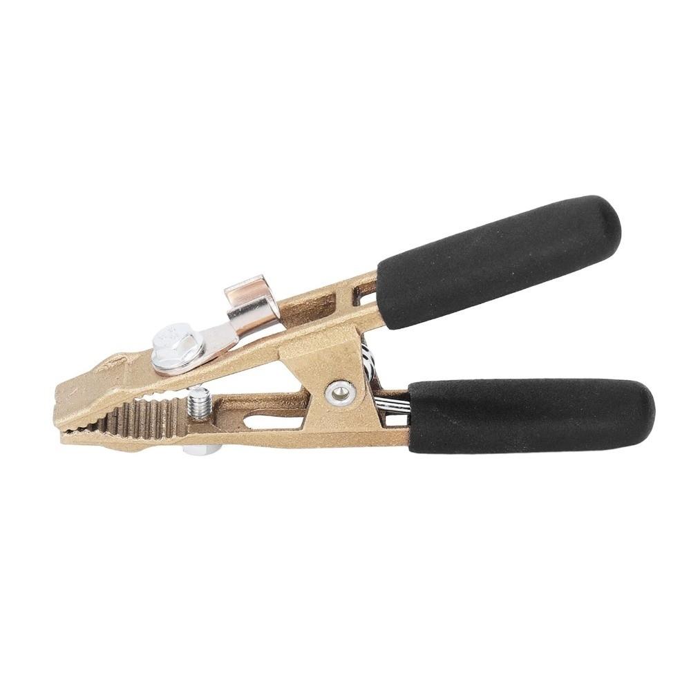 260A Earth Cable Clamp Brass A Shape Welding Ground Clamp with Protective Cover Safety Electric Argon Arc Welding Pliers