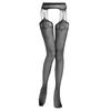 SIMPLEJWEL Sexy Open Crotch Mesh Tights Women Crotchless Pantyhose Hollow Out Black Silk Fishnet Stockings High Waist Panty