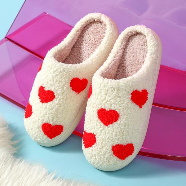 2024 Women's Cute Christmas Elk Plush Cotton Slippers - Cozy Winter Warm Home Shoes for Couples