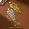 Luxurious Korean-Style Earrings: Exaggerated Long Tassel Drops with Super Shiny Full Diamond Design