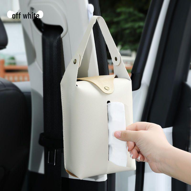 Nordic Style Hanging Leather Tissue Box for Home, Living Room, Dining Table, Bathroom, or Car.