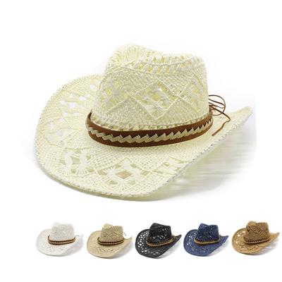 Straw Hat Natural Hand-Woven Denim Hat For Men And Women Outdoor Sun Protection Visor Hat