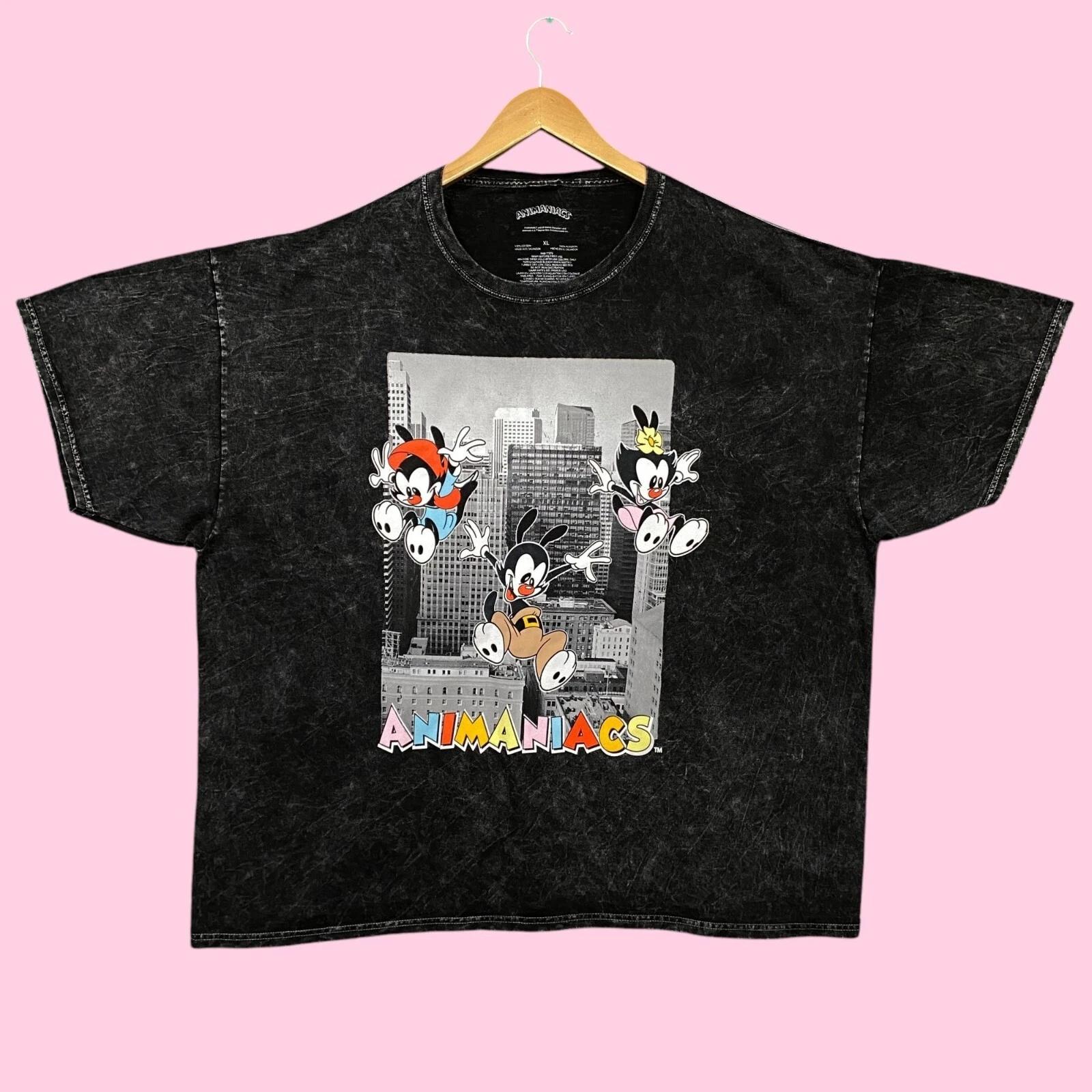 Animaniacs Yakko, Wakko, & Dot Mineral Wash Oversized Tee XL S