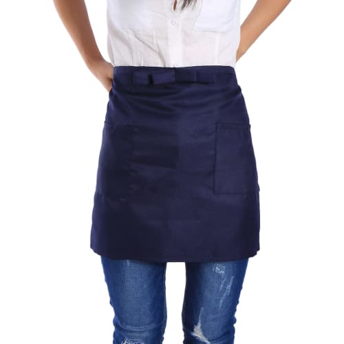 Short Apron, Front Apron, Sommelier Apron, Water-Repellent, Large Capacity, with Pockets, Short Length, Solid Color, Professional Use, Unisex, for Hai