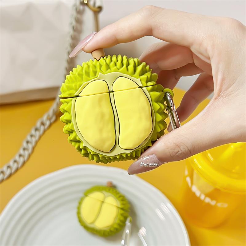 Stereo Durian Is Suitable for Airpods4 Apple Bluetooth Headset Cover Pro Protective Case 2 3rd Generation Silicone Creative Trendy Girl