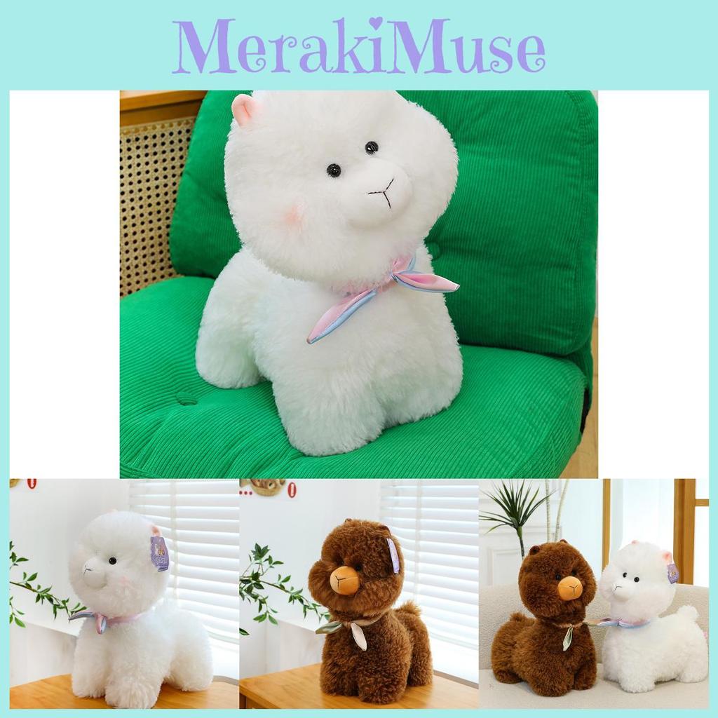 Stuffed Alpaca Animal Plush Toy Short Velvety Fur Kids Room Decor Plush Doll
