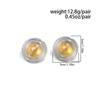 Salircon 2026 New Fashion Vintage Round Geometry Stud Earring Women Stainless Steel Gold Color Waterproof Jewelry Accessories