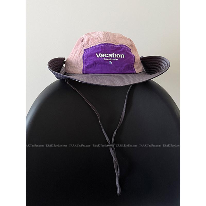 Korean Lightweight Quick Dry Color Block Bucket Hat Women Outdoor Mountaineering Travel UV Protection Face Small Sun Hat