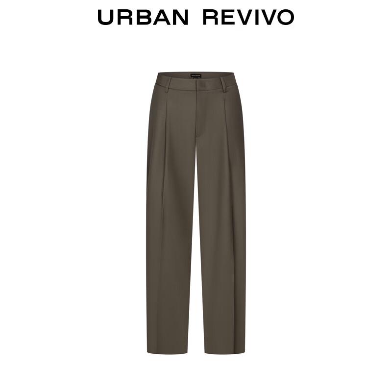 UR 2025 Autumn Women's High-Waist Pleated Tapered Trousers