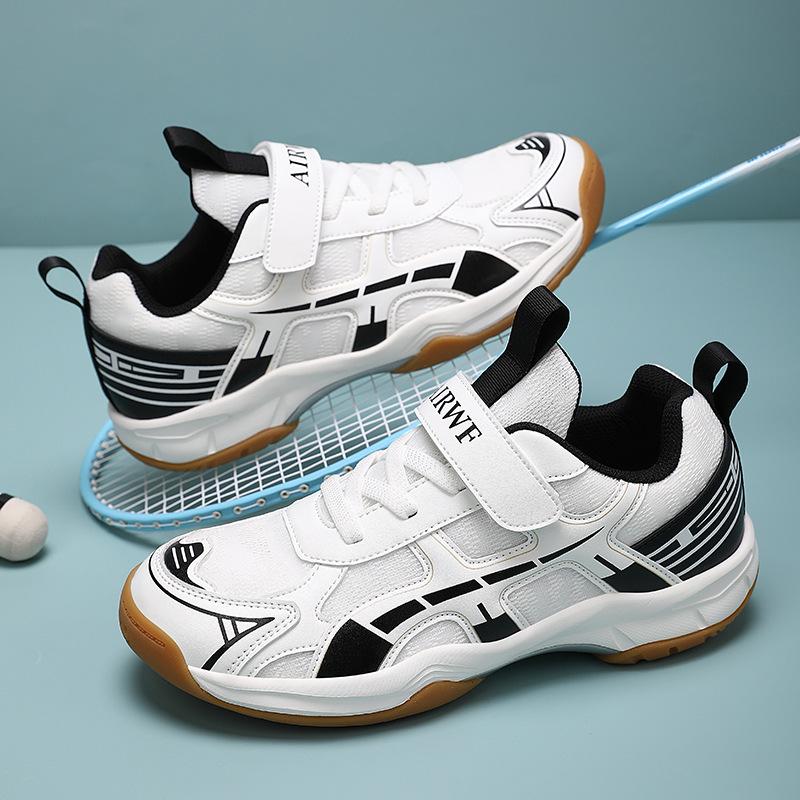 Children'S Badminton Shoes Velcro Men'S And Women'S Older Children'S Professional Sports Shoes Breathable Mesh Soft Sole Shock Training Shoes