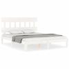 VidaXL Bed Frame with Headboard White 160x200 Cm Solid Wood 3193607