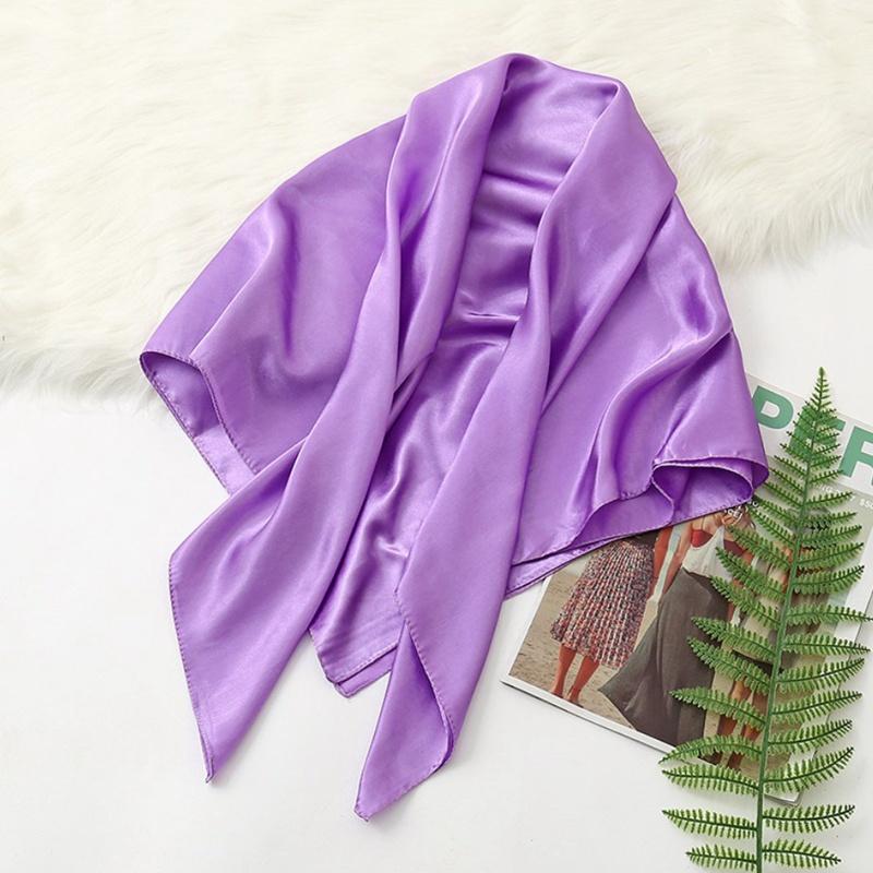 90*90cm Big Size Headwraps Solid Colors Neckerchief Hijab Women Satin Headband Hair Scarves Female Shawls Head Scarfs for Ladies
