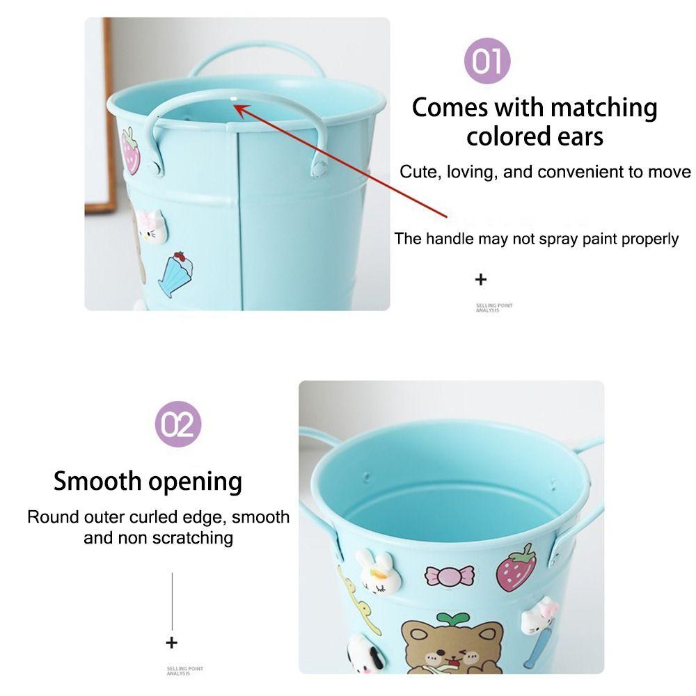 High-capacity Pen Container Iron Stationery Storage Box Makeup Brush Storage Bucket  For Desk