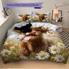 3er-Set Happy Highland Cow Print Bezüge Ultra Weich, Atmungsaktiv