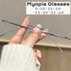 New UltraLight Rimless Myopia Glasses HD Anti Blue Light Gold Wire Small Frame Square Versatile Myopia Glasses