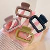 4pcs/set Plastic Hair Claw Clip Small Matte Color Hollowed Square Heart Geometric Shark Clips Hair Clip Women Hair Accessories