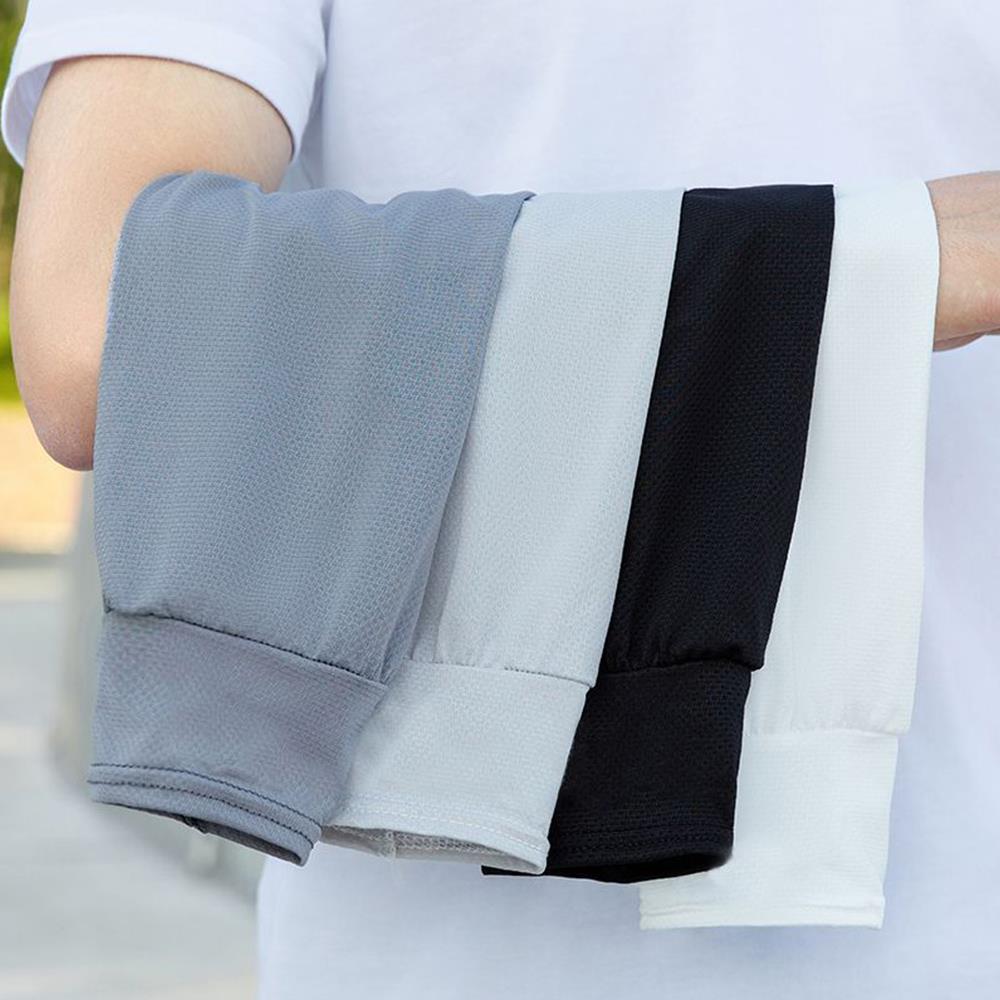 1Pair Ice Silk Sleeve Sun Protect Anti-Slip Sunscreen Cuffs Large Size Driving Sun Protection Arm Sleeves Breathable Arm Warmer