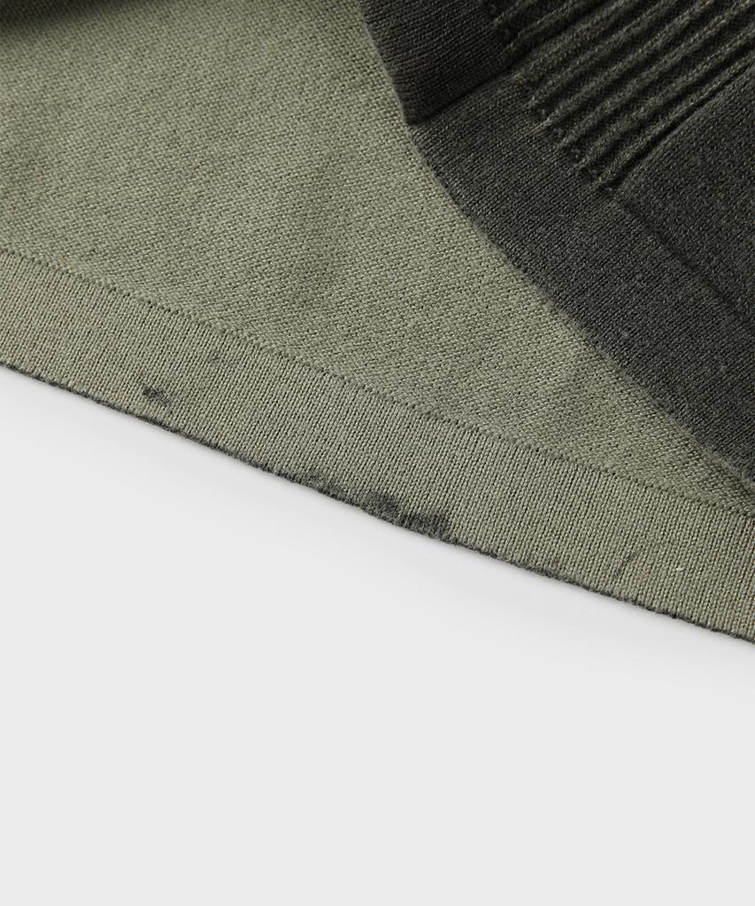 PANICALE Khaki Ribbed Crew Neck Knit