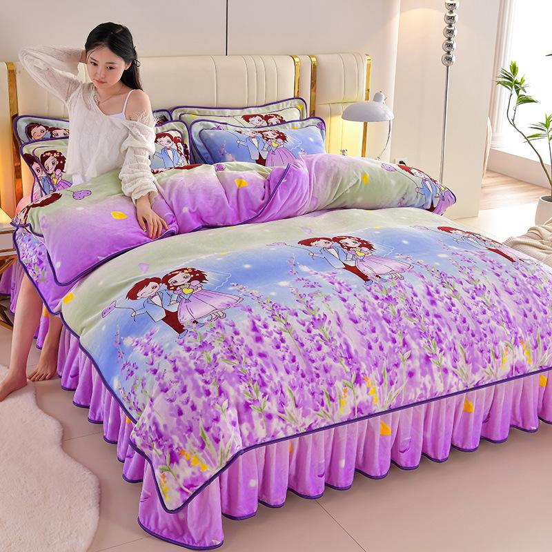 Four-Piece Set Of High-Gram Milk Fleece,4-Pcs Set Of Thickened Milk Fleece,4-Pcs Set Of Maternal And Infant Grade Farley Fleece, Class A