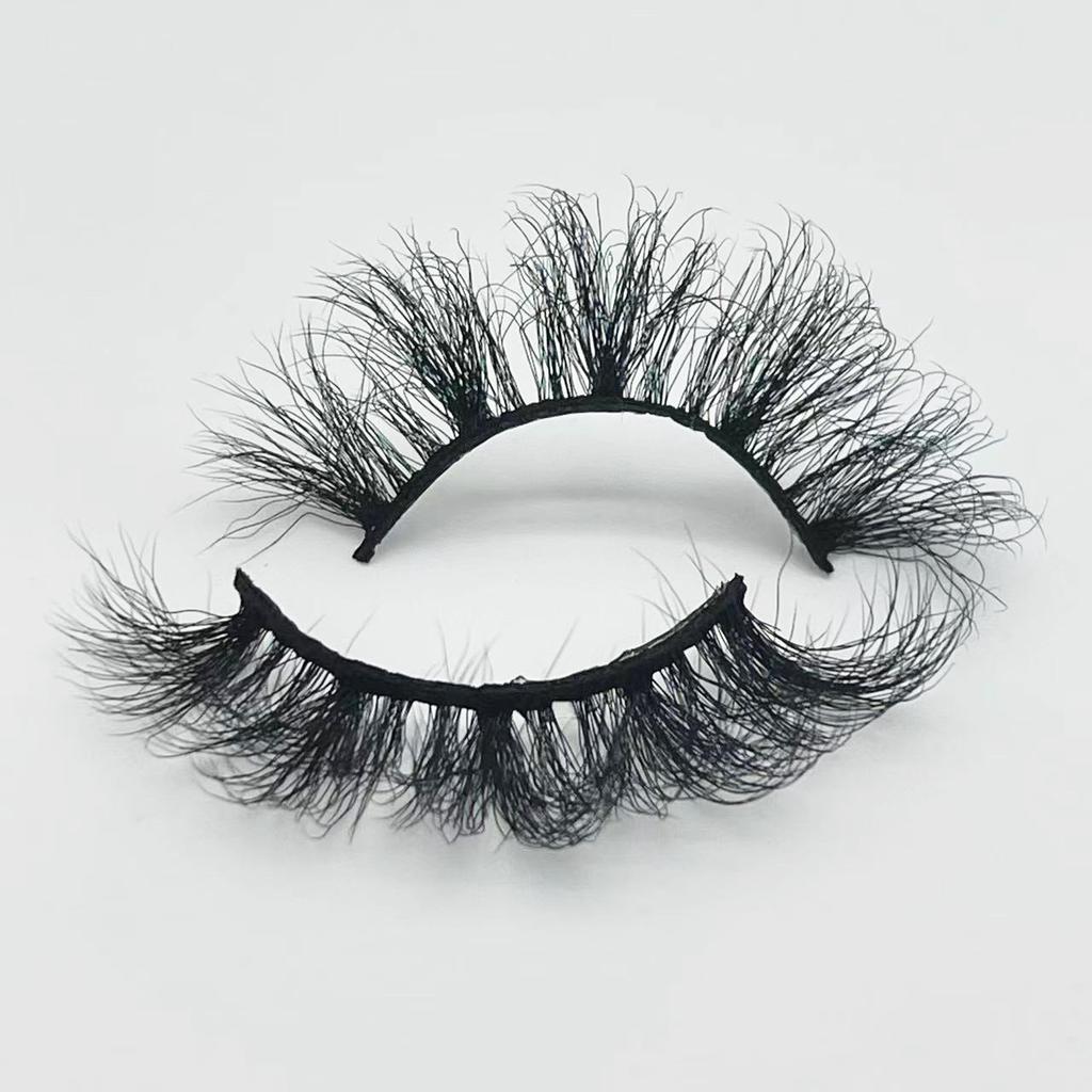 25mm Mink Eyelashes Russian Curly Eyelashes European And American Thick Messy Fried Hair False Eyelashes