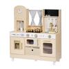 Cucina Giocattolo per Bambini, in Legno, Set da Cucina Giocattolo con Luci e Suoni Realistici, Cibo e Utensili da Cucina, Set Giocattolo per Giochi di Finzione Stile Moderno, Macchina del Ghiaccio,