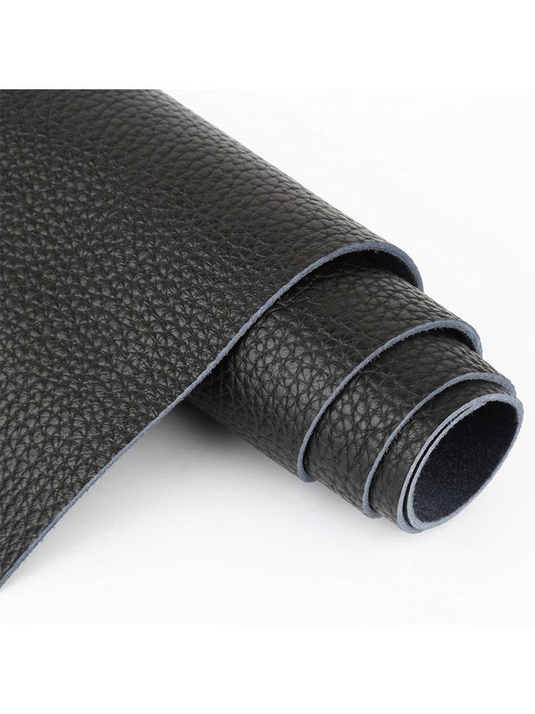 3.5mm Thick Cowhide Leather DIY Leather Table Cushion, Top Layer Cowhide Cooling Mat Leather Mattress, Sofa Cushion, Pure Black
