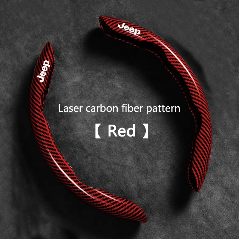 Non-Slip Carbon Fiber Car Steering Cover Wheel Booster Cover For Jeep Renegade Wrangler Grand Compass Cherokee JK JL Accessories