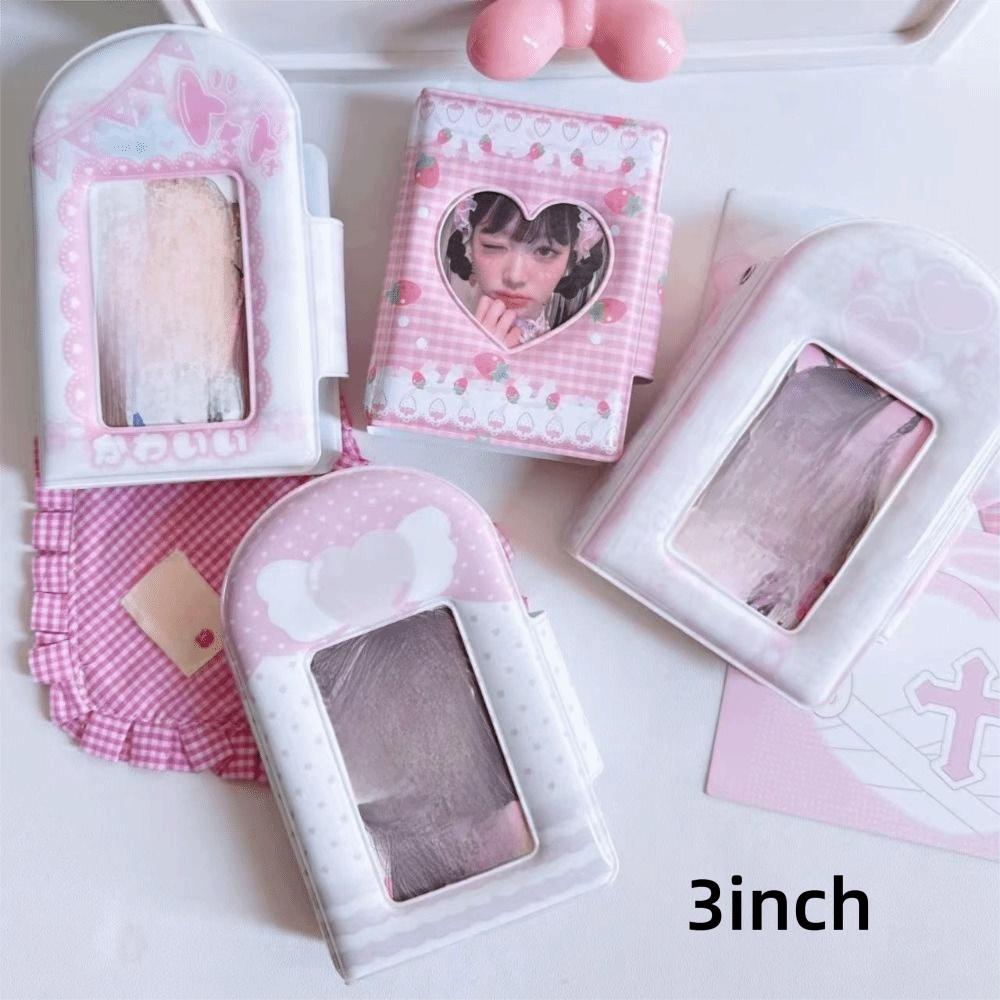 New 3 Inch Photocard Binder Album PP 32 Pockets Mini Photo Album Sweet Kpop Photo Card Book Holder