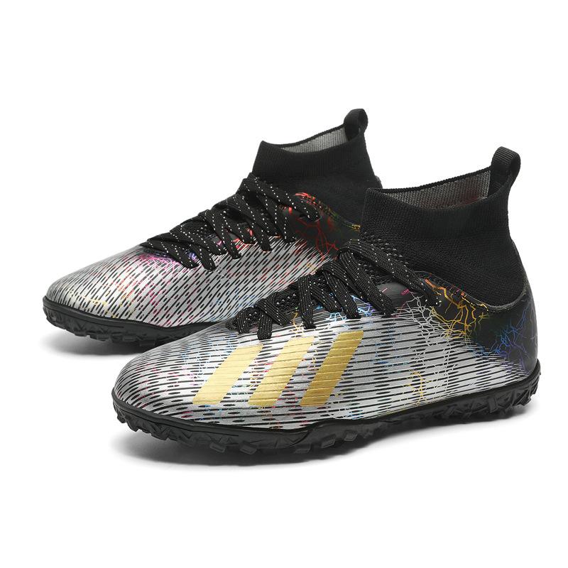 Male and Female Adult High-top Breathable Football Shoes Long Nails Broken Nails Artificial Turf Training Shoes Breathability Technology