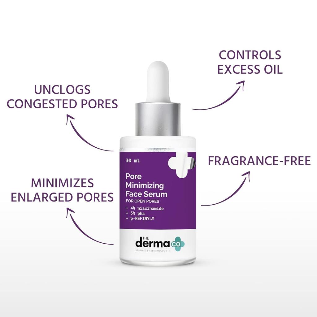 The Derma Co Pore Minimizing Face Serum, 30ml Each (Pack of 2)