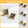 Artistic Portrait Mona Lisa Earrings Geometric Design For Women Fashionable