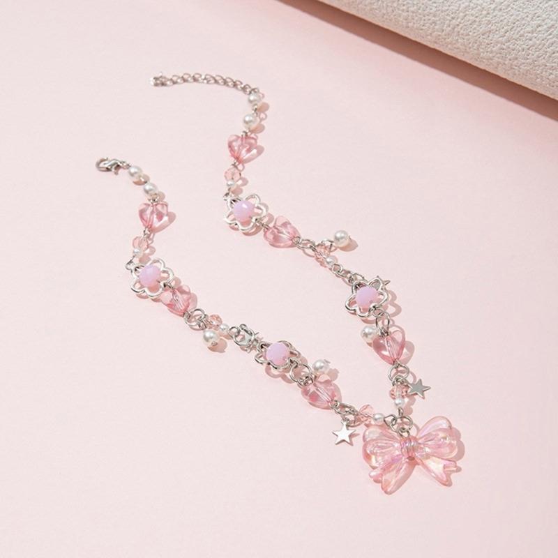 Handmade Crystal Beaded Necklace/Bracelet Stylish Colorful Bead Accessory Fashionable Jewelry for Girls and Women