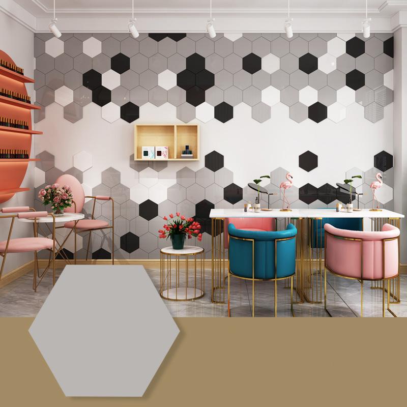 

10 шт. Шестиугольные деревянные наклейки на стену Самоклеящиеся плитки Наклейки Декор для дома DIY Обои 3D для офиса Гостиной Декор фона