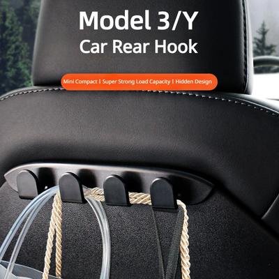 Hipacool 2 Stück Haken für Tesla Model 3/Y, Auto-Heckaufhänger, 5 kg, hohe Tragkraft, Autozubehör, Innenhaken, universelle Autohalterung