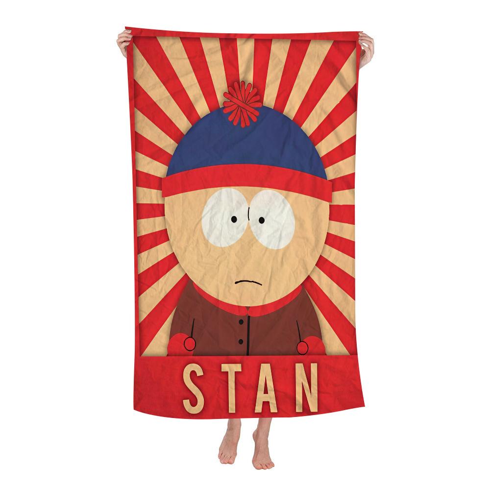 South Cartoon Parke Microfiber Beach Towel Absorbent Quick Dry Soft Yoga Swimming Resort Mountain Climbing Towel